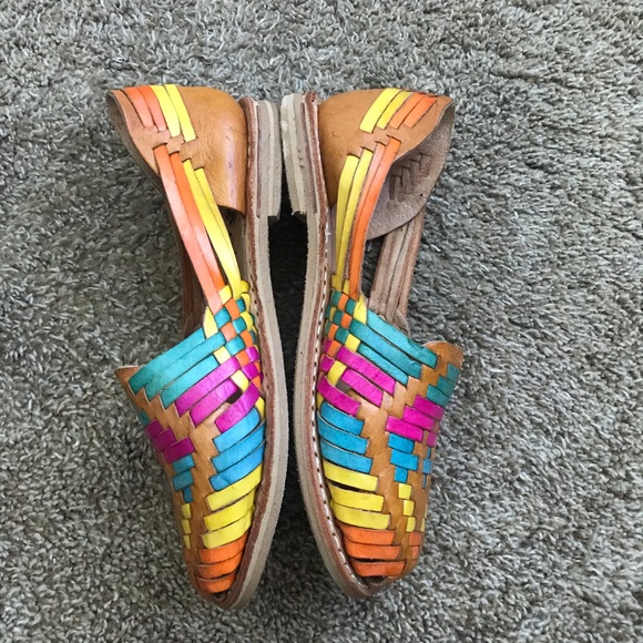 Sandals | NWOT Colorful Leather Mexican Huaraches - Picture 3 of 6